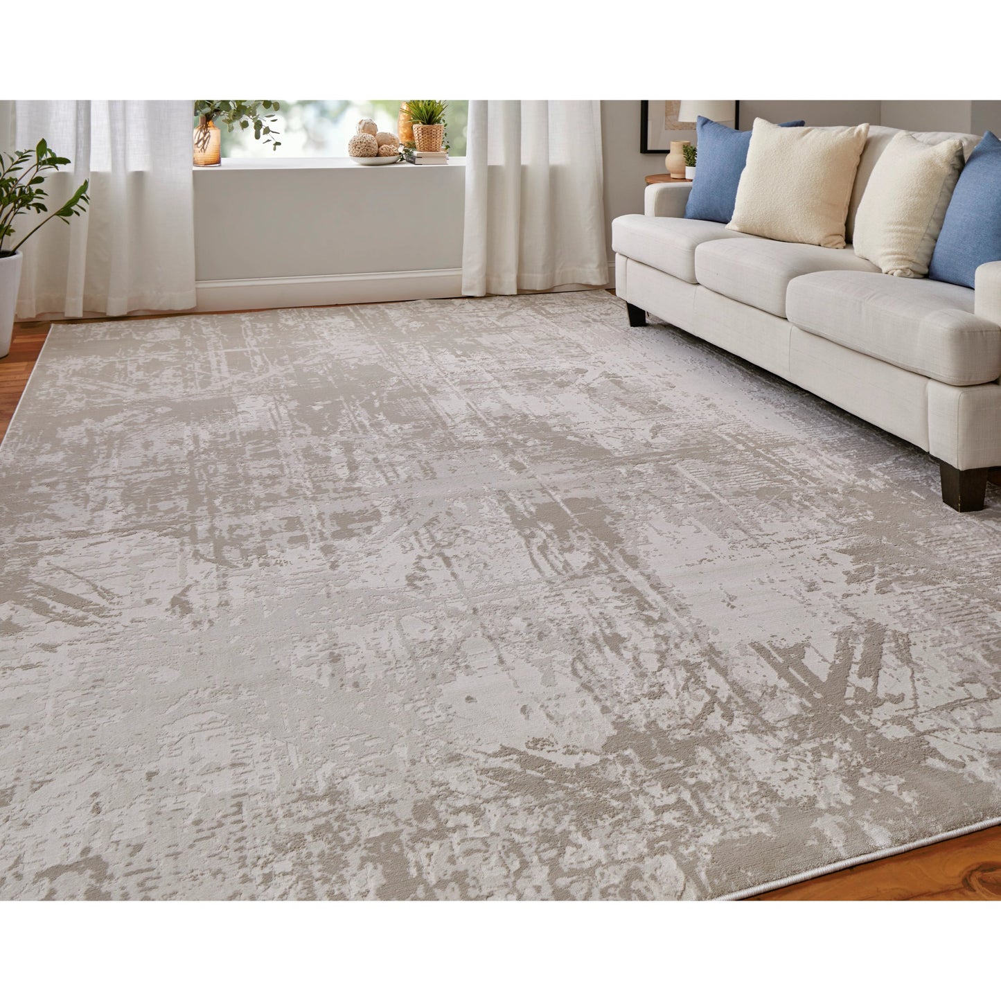 008 SI-2158658,SI-2158659,SI-2158660,SI-2158661 | Lifestyle | Prasad Rug - 67039NAF by Feizy in ivory, taupe, silver. Made from polypropylene, polyester in a unique style.