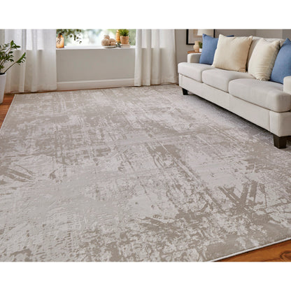 Prasad Rug - 67039NAF by Feizy in ivory, taupe, silver. Made from polypropylene, polyester in a unique style.