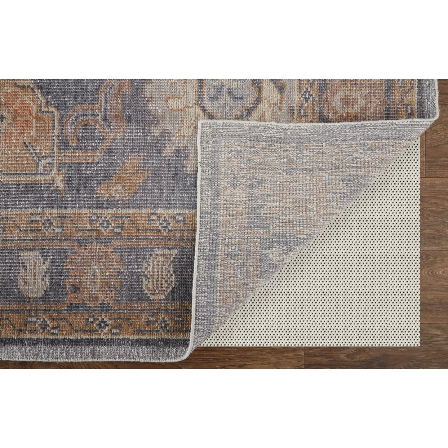 010 SI-1830362,SI-1830363,SI-1830364,SI-1830365,SI-1830367 | Closeup | Wendover Transitional Oriental Rug - 6842F by Feizy in gray, blue, tan. Made from pet in a unique style.
