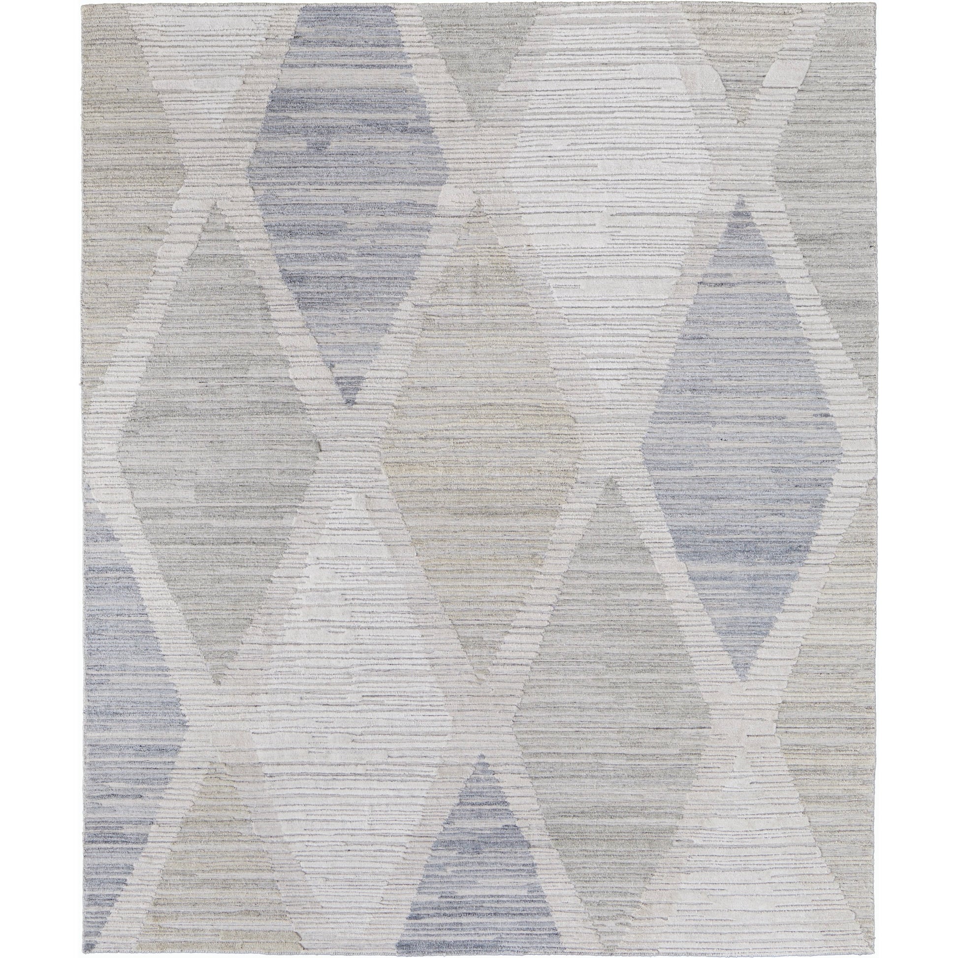 Elias Diamond Rug - ELS69FWF by Feizy in ivory, blue, brown. Made from viscose, wool in a unique style.