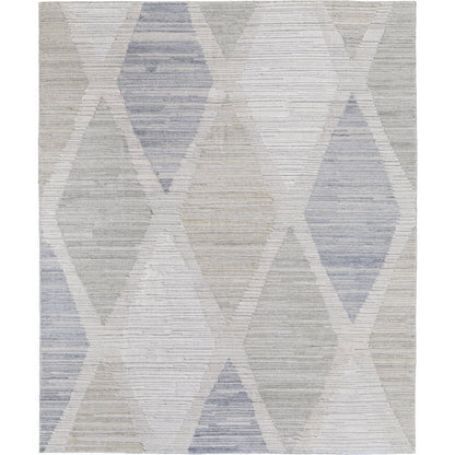 Elias Diamond Rug - ELS69FWF by Feizy in ivory, blue, brown. Made from viscose, wool in a unique style.