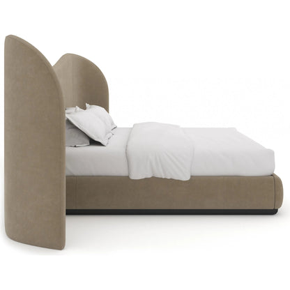 Clio Bed by Caracole in dark taupe and dark chocolate. Made from unique in a modern style.