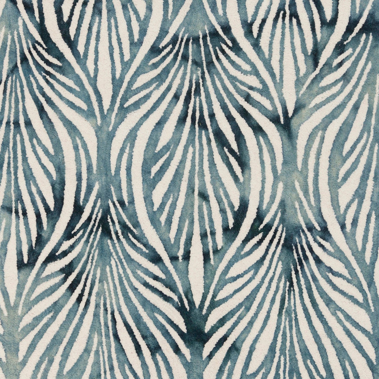 001 61205-24751,61205-24752,61205-24753,61205-24754 | Closeup | Belladonna BDA-3006 Rug by Surya in deep teal, teal, pale blue, ivory. Made from 100% wool in a unique style.
