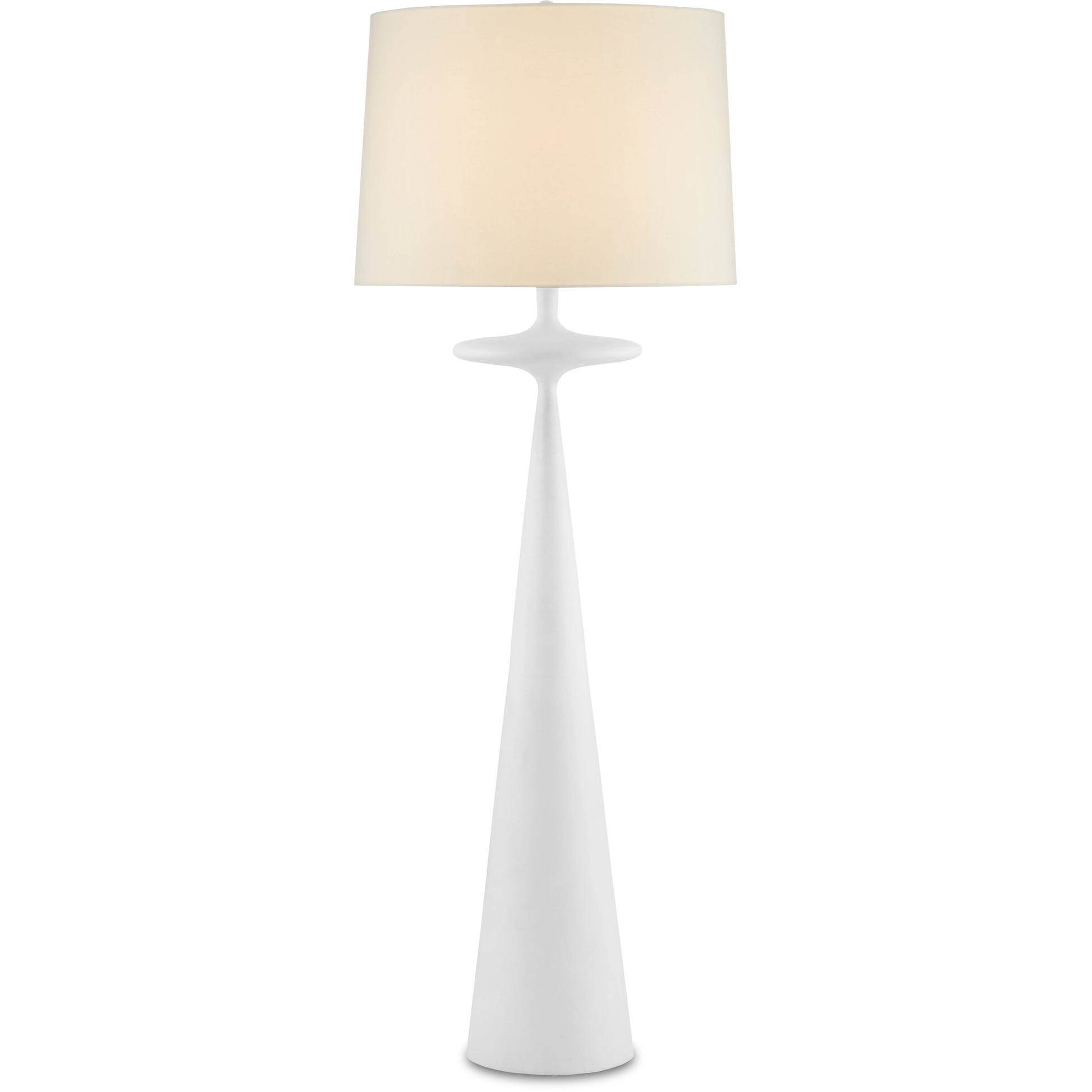 Giacomo Floor Lamp by Currey and Company in gesso white. Made from cast aluminum in a modern style.