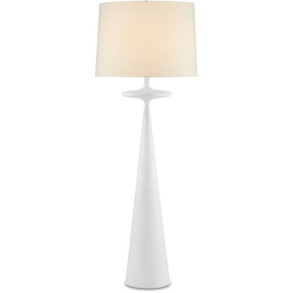Giacomo Floor Lamp by Currey and Company in gesso white. Made from cast aluminum in a modern style.