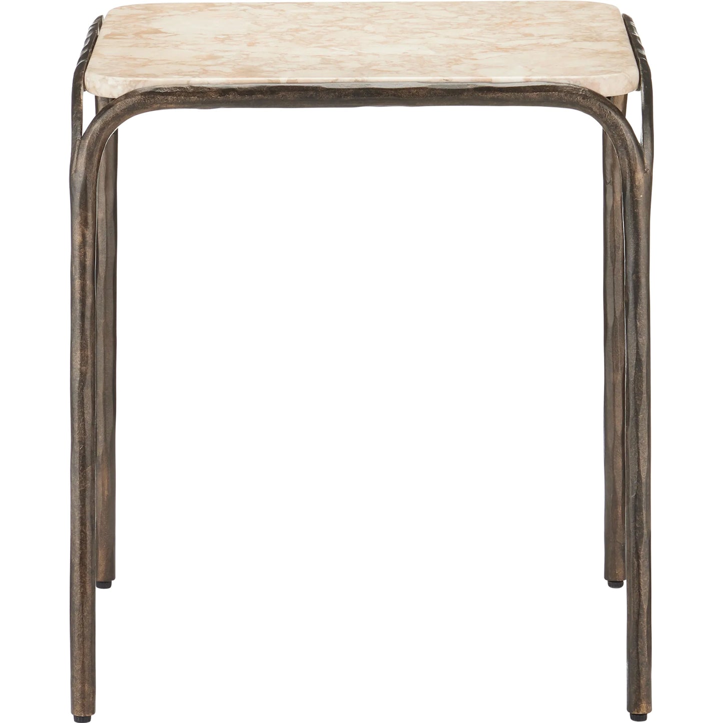 003 SI-2387006 | Additional Silo | Crema Side Table by Currey and Company in natural, bronze. Made from marble, iron in a modern style.