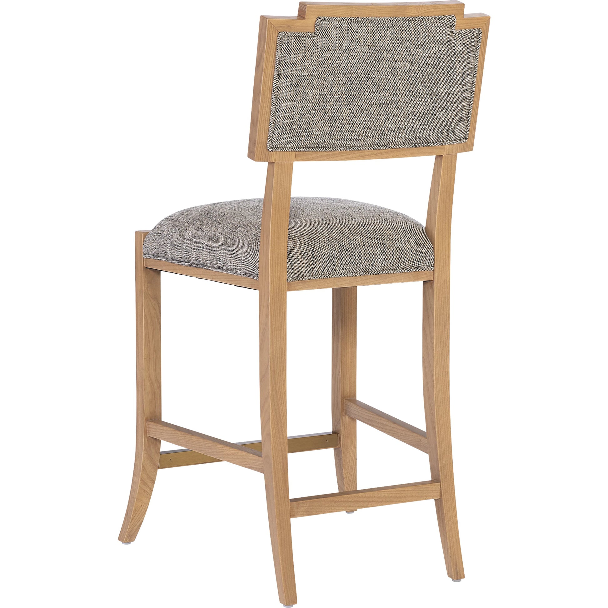Melanie Counter Stool by Currey and Company in blonde ash wood, brass. Made from ash wood, brass in a transitional style.