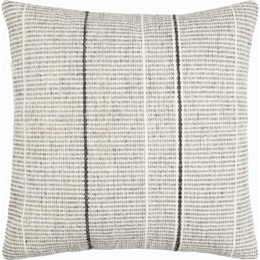 Borderline Pillow - 493494 by Surya in taupe, cream, black. Made from wool, cotton in a modern style.
