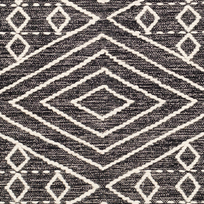 Bedouin BDO-2300 Rug by Livabliss in black, cream. Made from 70% cotton, 30% wool in a unique style.
