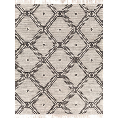 Bedouin BDO-2302 Rug by Livabliss in black, cream. Made from 70% cotton, 30% wool in a unique style.
