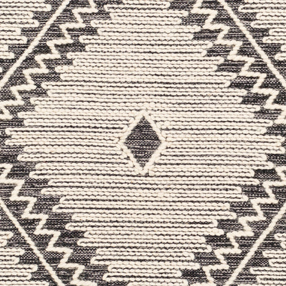 Bedouin BDO-2302 Rug by Livabliss in black, cream. Made from 70% cotton, 30% wool in a unique style.