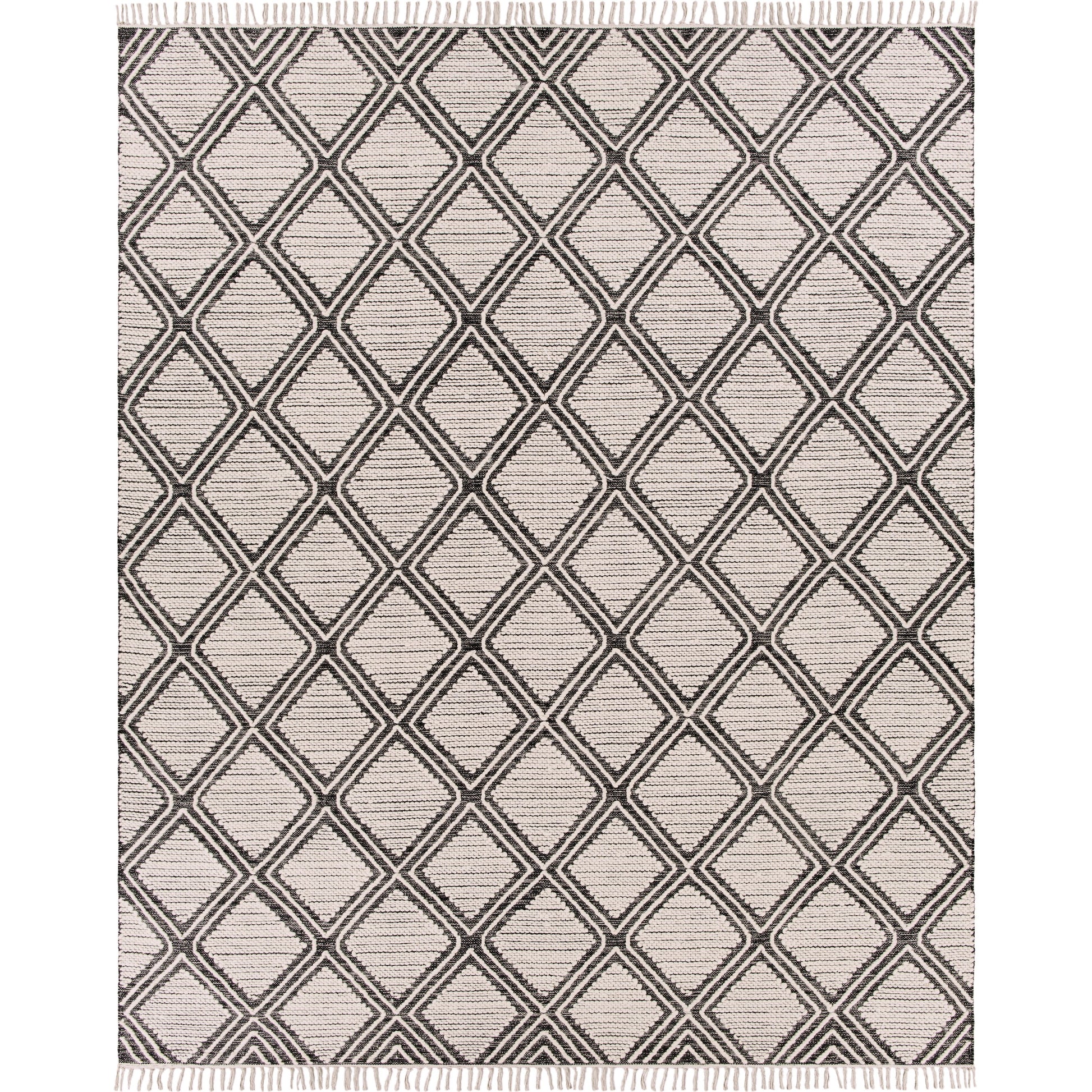 Bedouin BDO-2317 Rug by Livabliss in black, cream. Made from 70% cotton, 30% wool in a unique style.