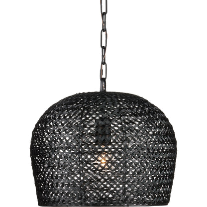 Piero Pendant by Currey and Company in satin black. Made from metal in a cottage & farmhouse style.