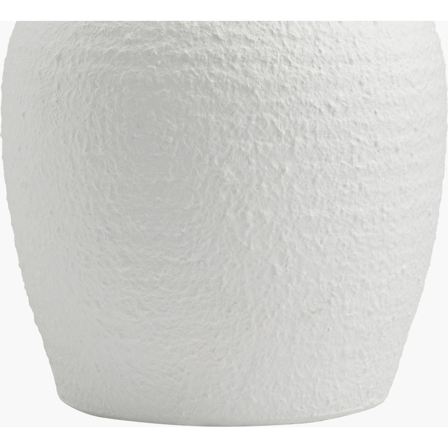 002 SI-2053831 | Closeup | Bordeaux Table Lamp - 498984 by Surya in white, metallic silver, translucent, metallic nickel. Made from body: cement, metal, shade (outside): linen, shade (inside): polyester, finial: plastic in a modern style.