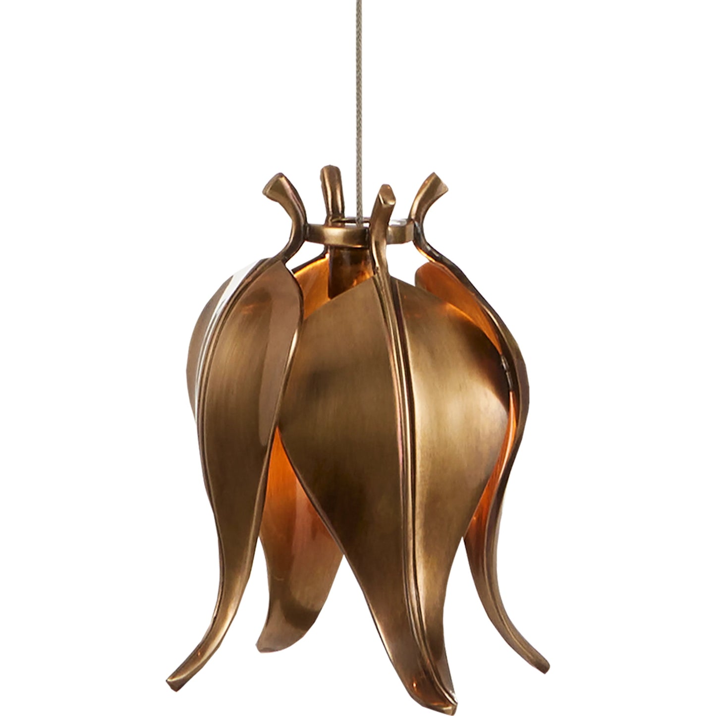 005 SI-1923961 | Closeup | Iota 3-LIGHT Multi-Drop Pendant by Currey and Company in antique brass, silver. Made from brass in a modern style.