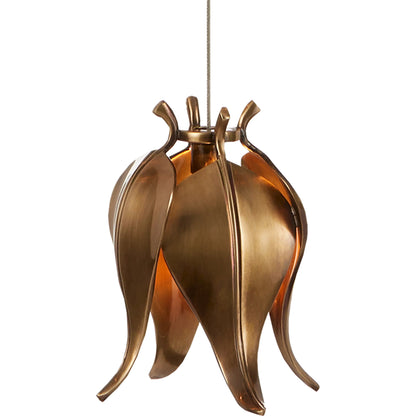 Iota 3-LIGHT Multi-Drop Pendant by Currey and Company in antique brass, silver. Made from brass in a modern style.