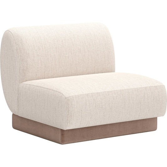 Seta Armless Chair by Caracole in oatmeal. Made from unique in a transitional style.