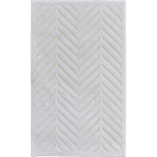 Saphir Mira Geometric Rug - 3489F by Feizy in white. Made from viscose, polyester in a unique style.