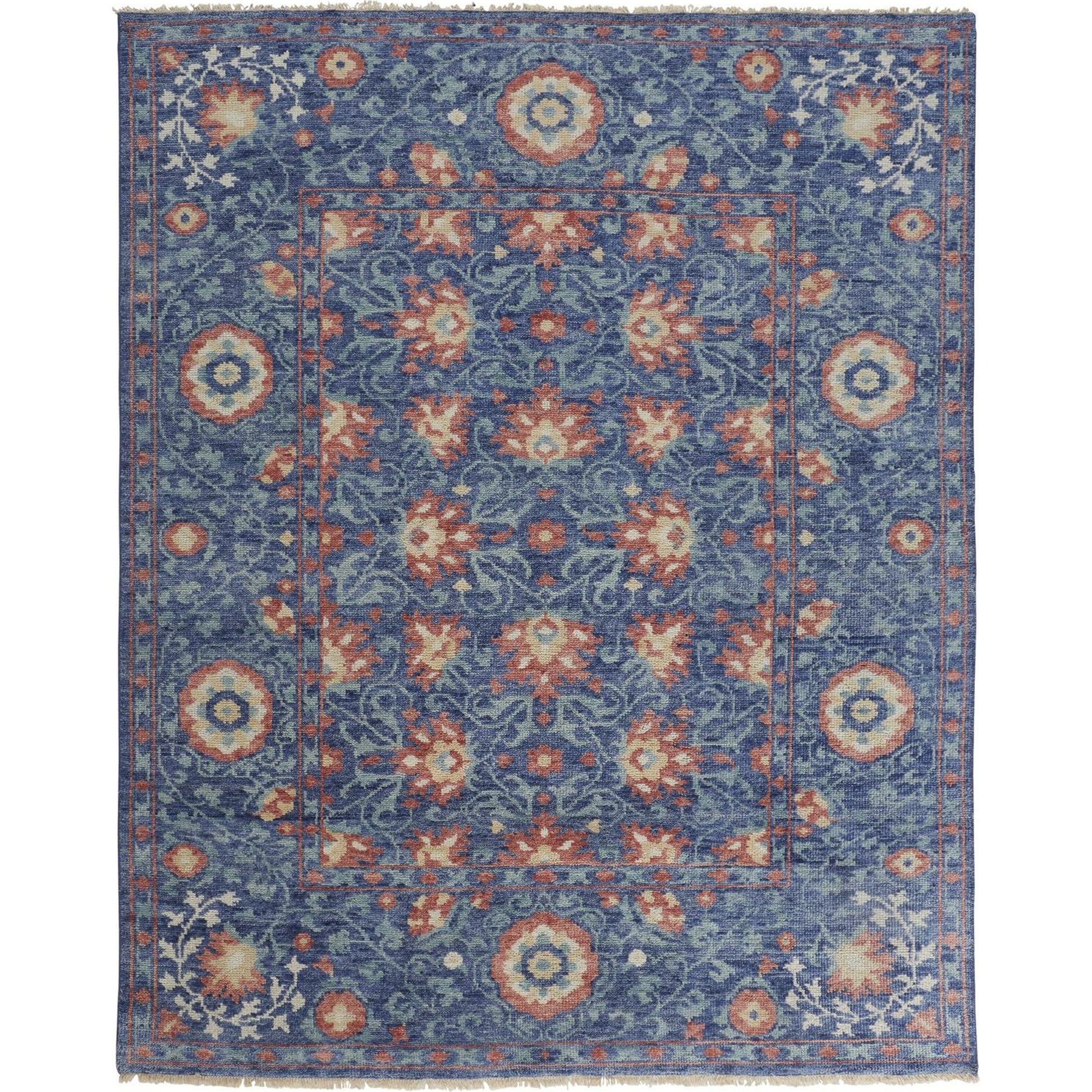 Beall Traditional & Botanical Rug - 6713F by Feizy in blue, red. Made from wool in a unique style.
