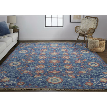 Beall Traditional & Botanical Rug - 6713F by Feizy in blue, red. Made from wool in a unique style.