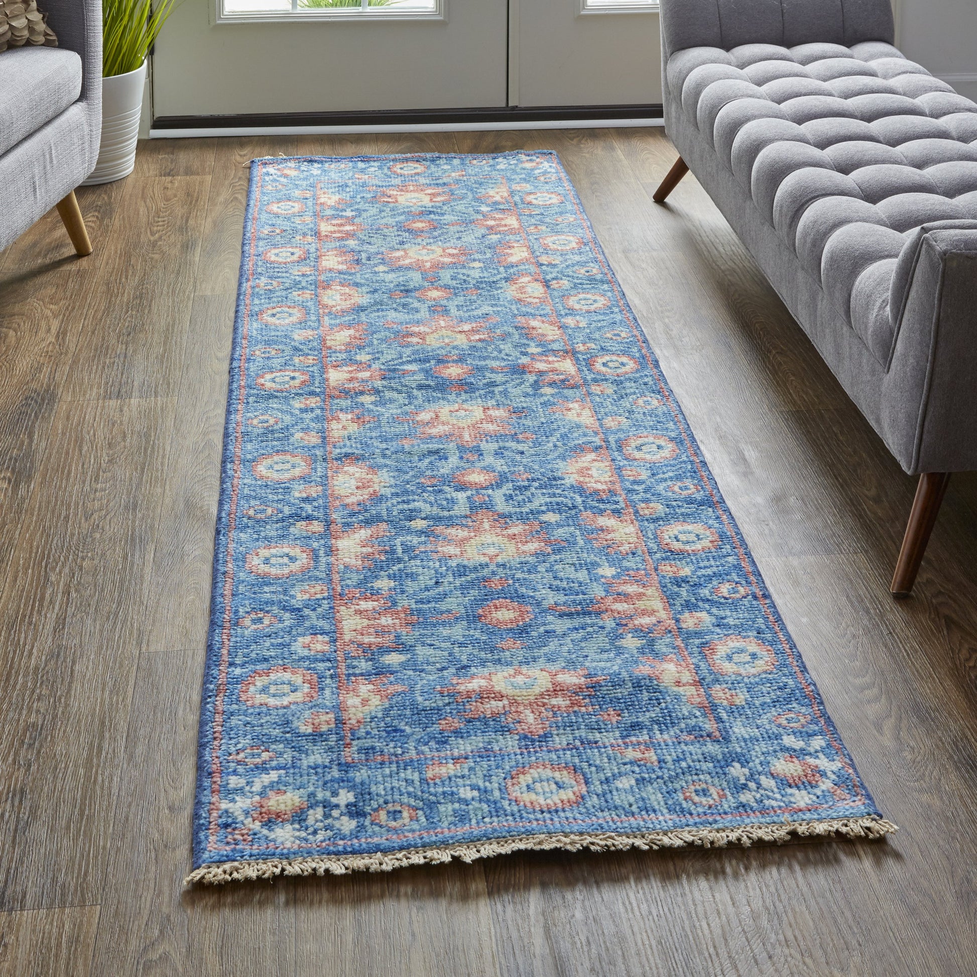 Beall Traditional & Botanical Rug - 6713F by Feizy in blue, red. Made from wool in a unique style.