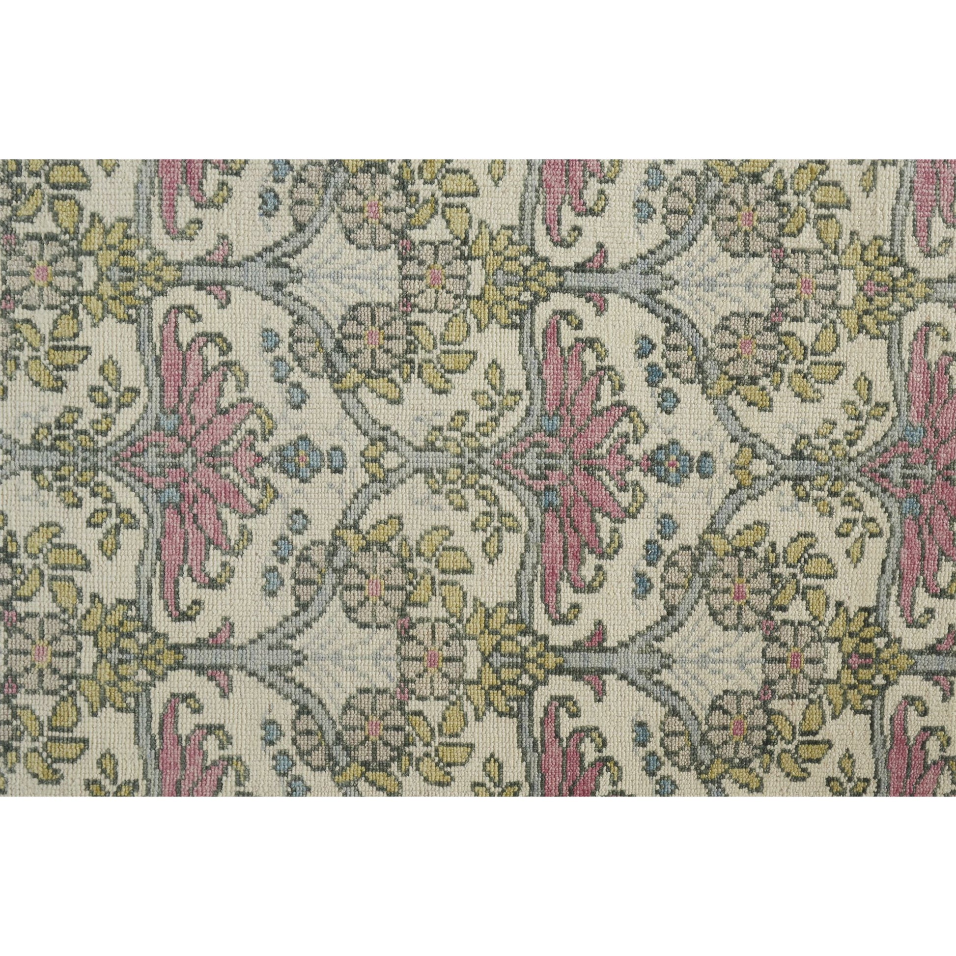 Beall Traditional & Botanical Rug - 6714F by Feizy in ivory, pink, green. Made from wool in a unique style.