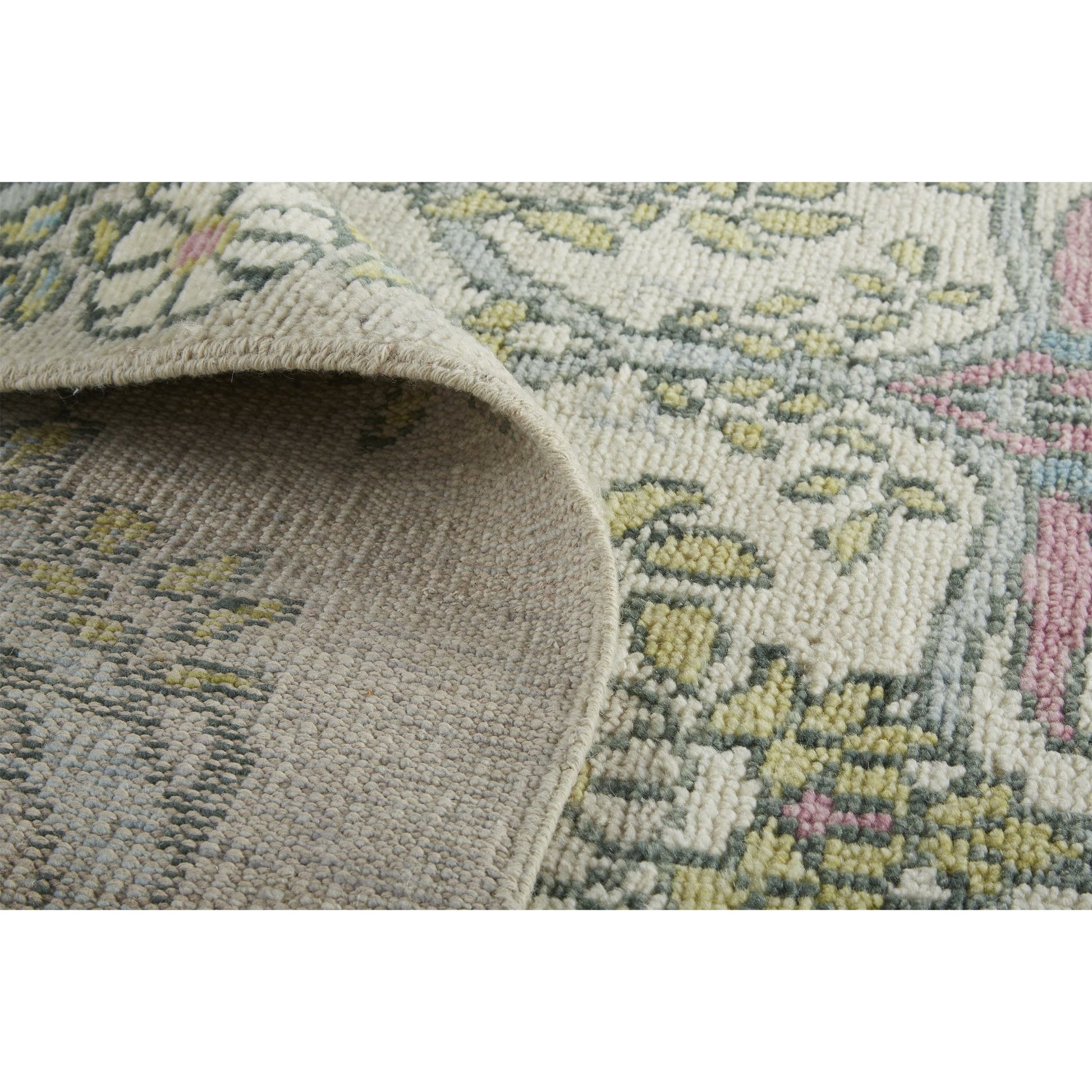 Beall Traditional & Botanical Rug - 6714F by Feizy in ivory, pink, green. Made from wool in a unique style.