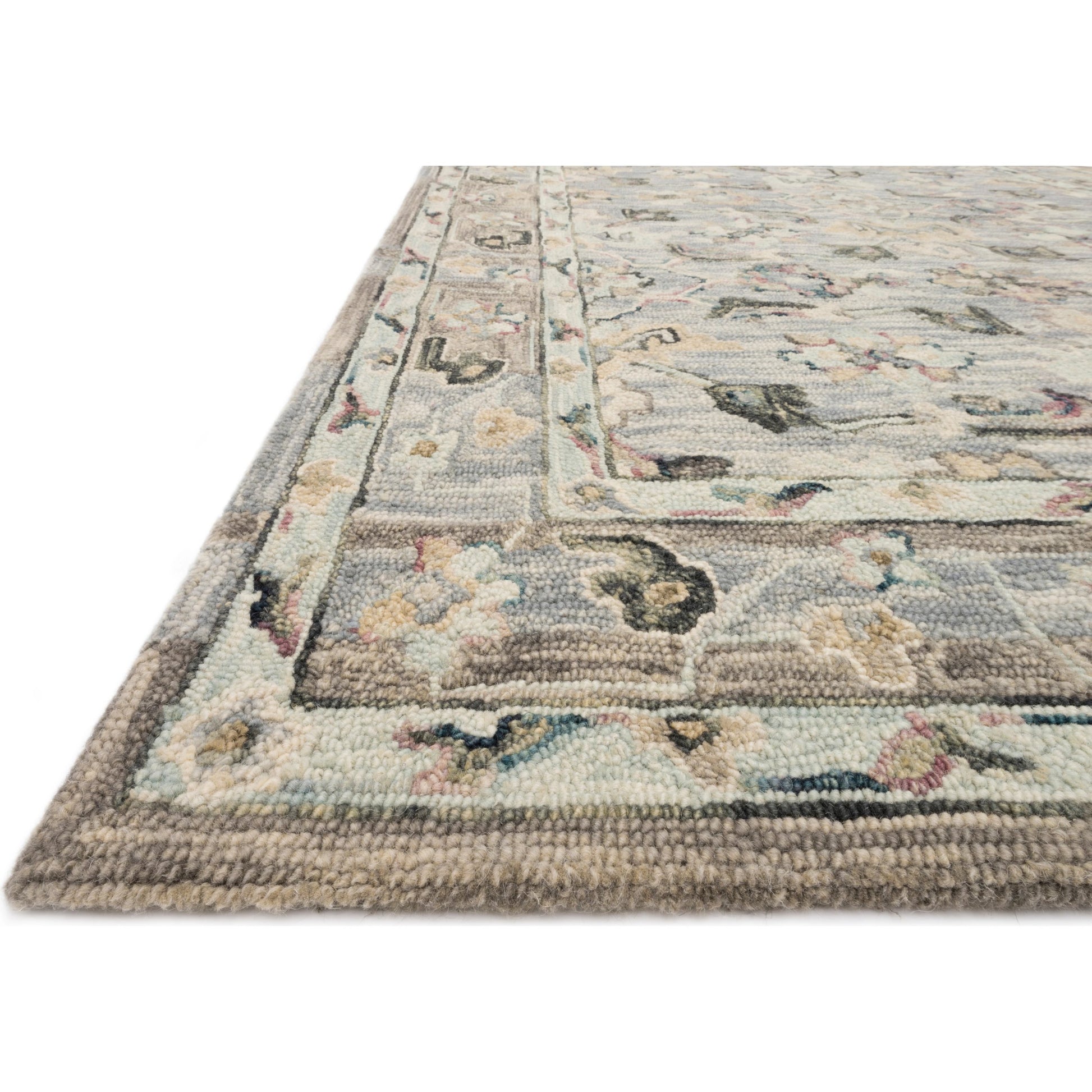 Beatty BEA-04 Rug by Loloi in light blue, multi. Made from 100% wool in a traditional style.