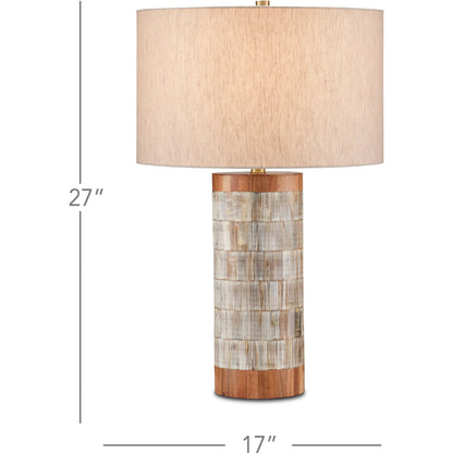 Hyson Table Lamp by Currey and Company in natural, brass. Made from wood, horn, composite, engineered hardwood, metal in a modern style.