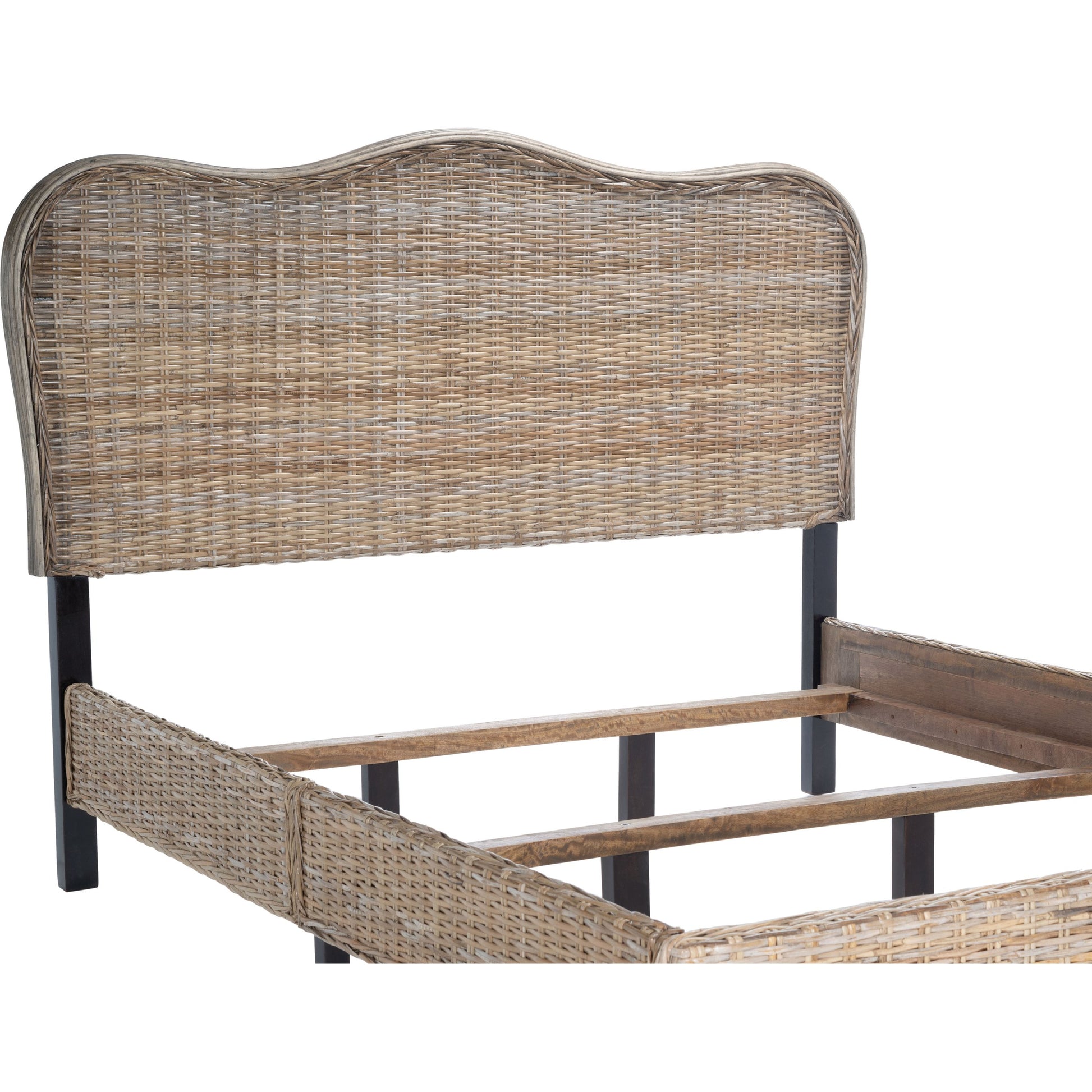 Leoti Bed by HedgeApple Essentials in gray, espresso. Made from kubu wood in a coastal style.