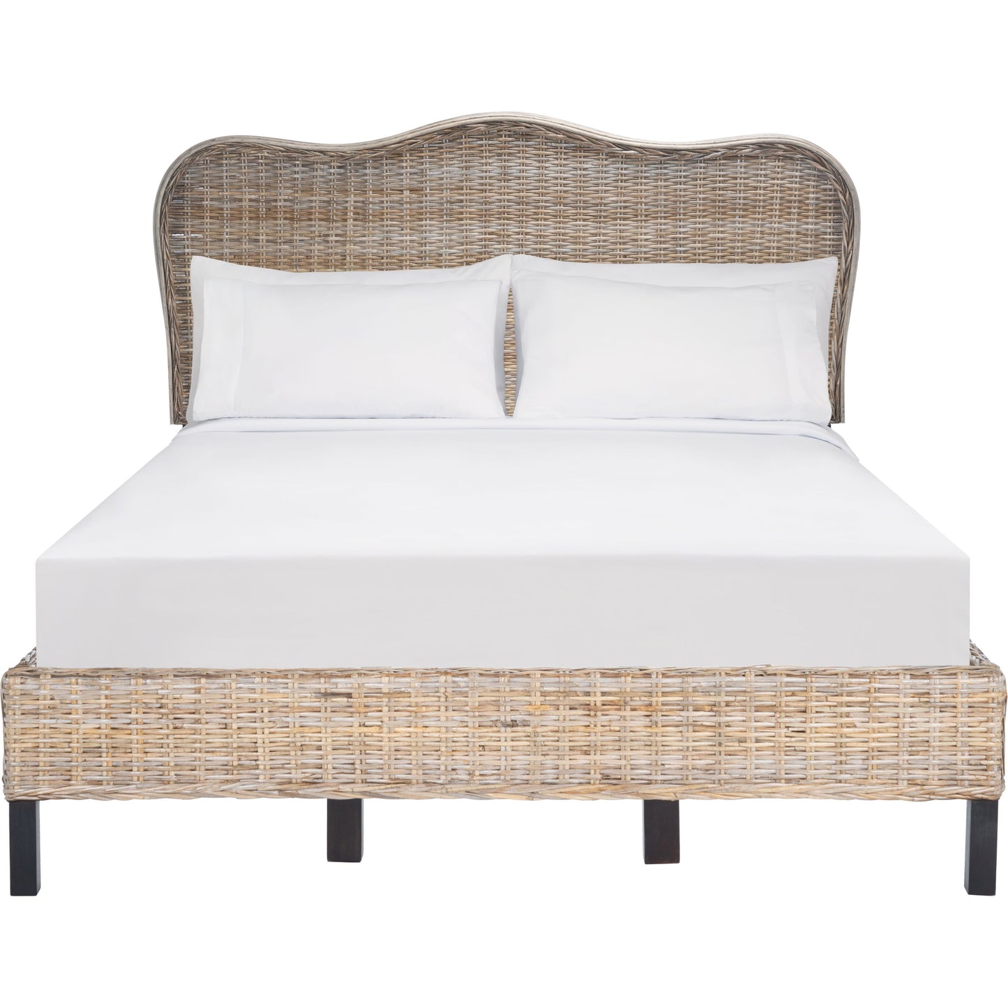 002 SI-1719423,SI-1719424 | Additional Silo | Leoti Bed by HedgeApple Essentials in gray, espresso. Made from kubu wood in a coastal style.