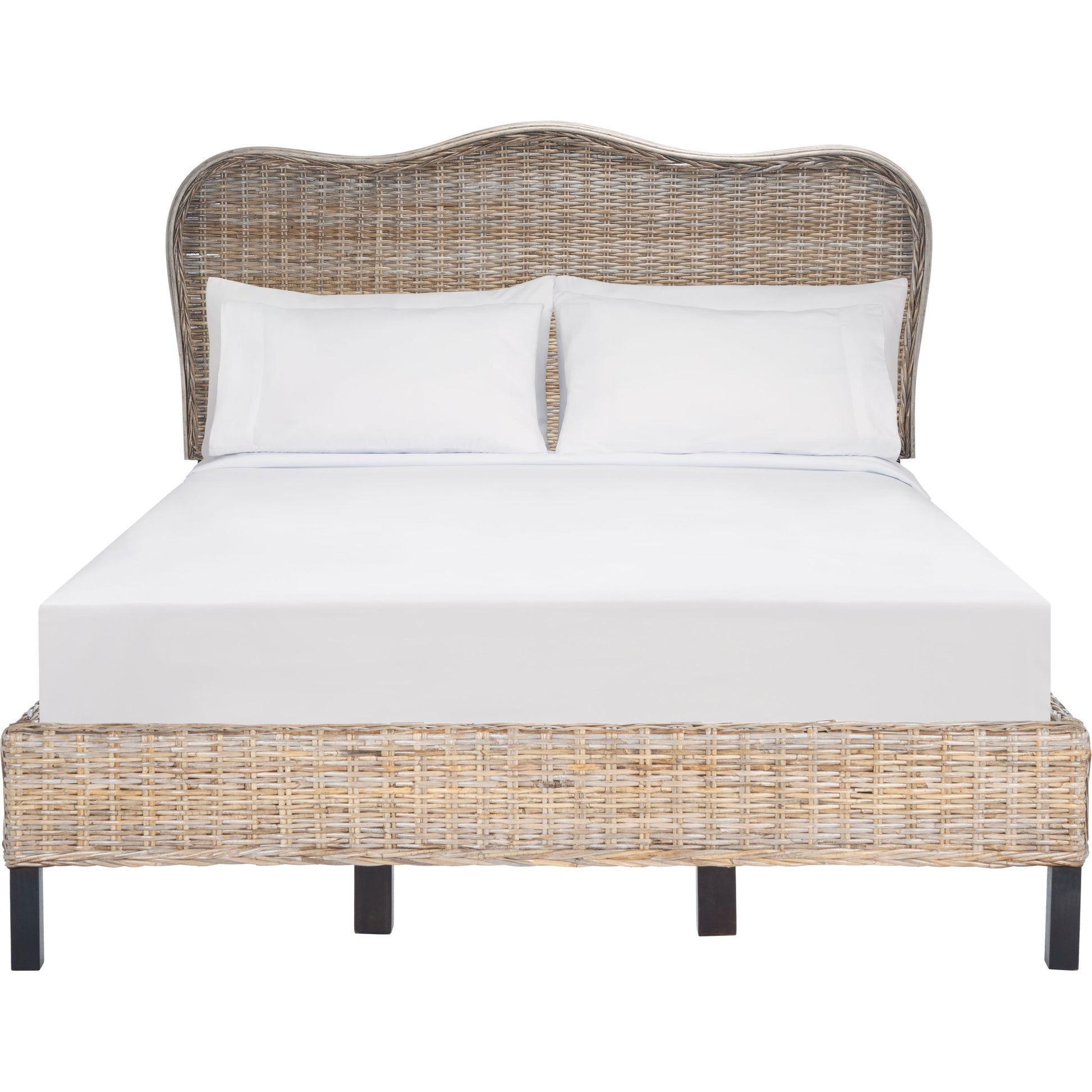 Leoti Bed by HedgeApple Essentials in gray, espresso. Made from kubu wood in a coastal style.