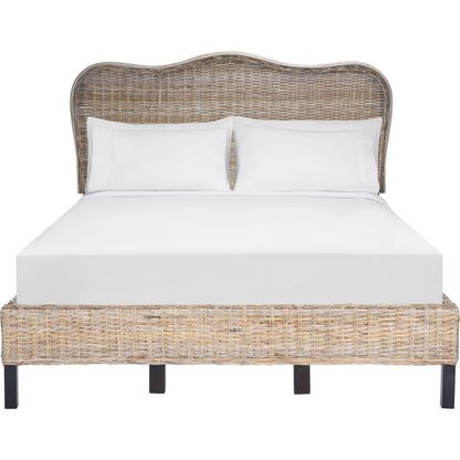 Leoti Bed by HedgeApple Essentials in gray, espresso. Made from kubu wood in a coastal style.