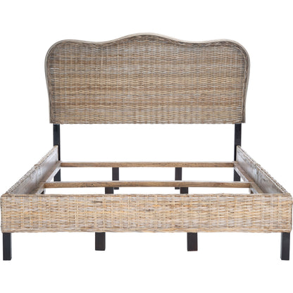 Leoti Bed by HedgeApple Essentials in gray, espresso. Made from kubu wood in a coastal style.