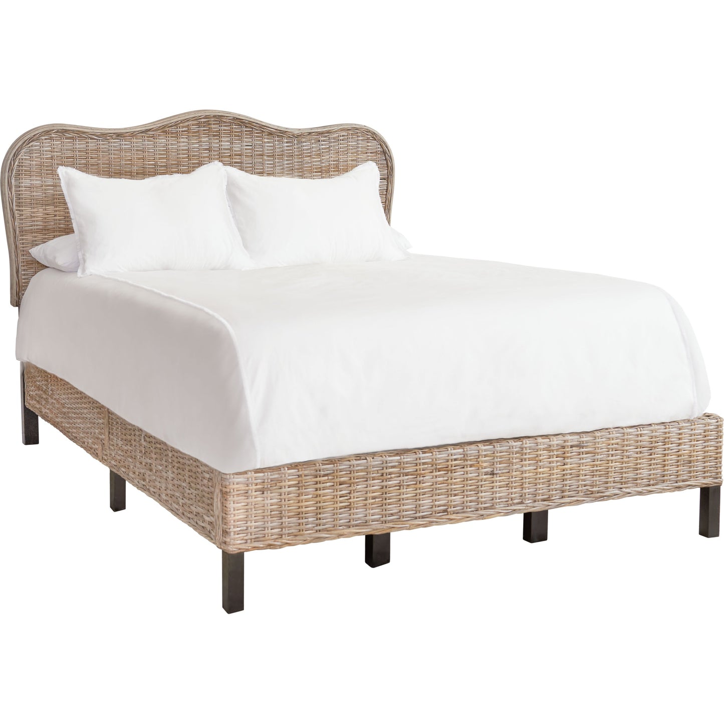 001 SI-1719423,SI-1719424 | Primary Silo | Leoti Bed by HedgeApple Essentials in gray, espresso. Made from kubu wood in a coastal style.