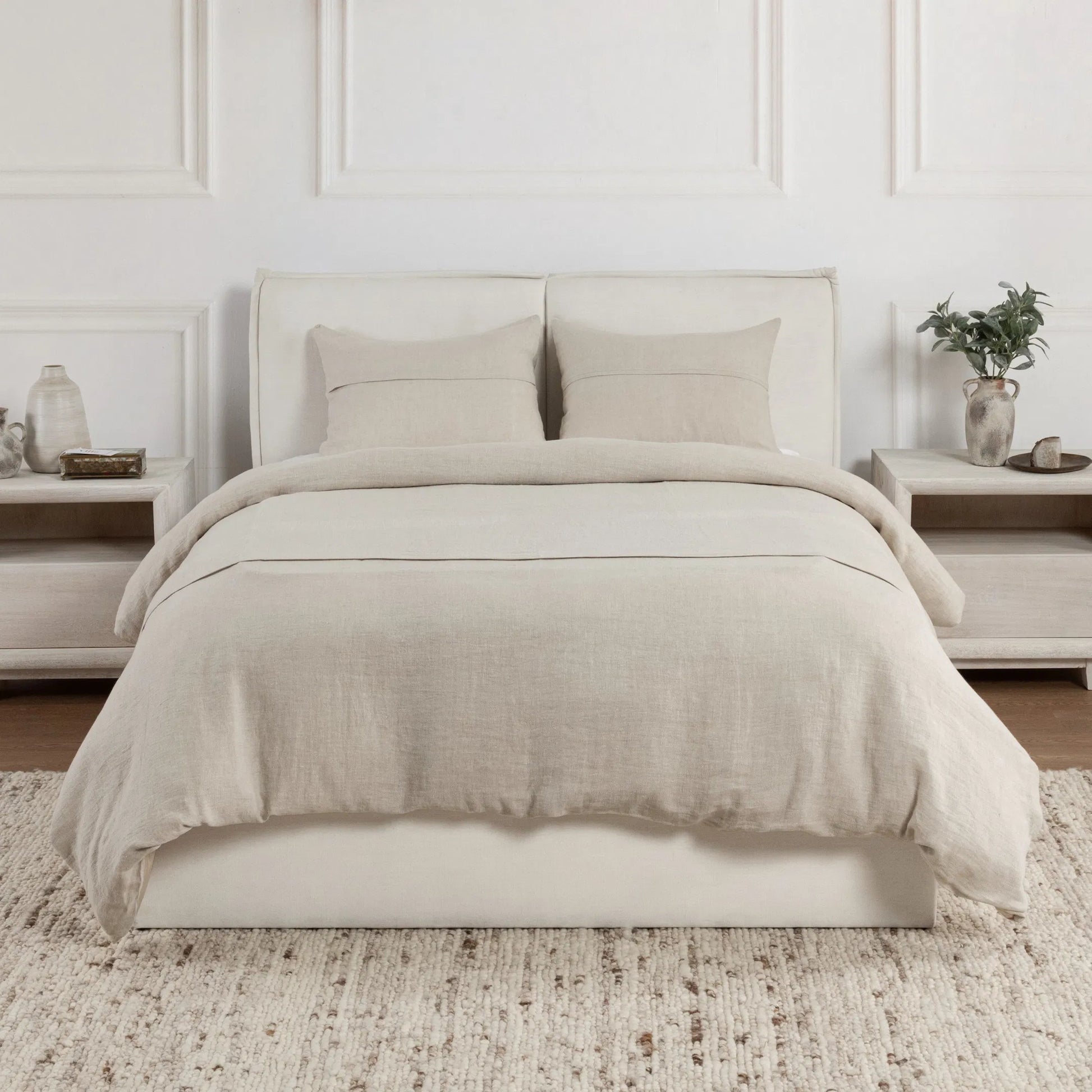 Beaumont 3-Piece Belgian Flax Duvet Set by Villa by Classic Home. Made from 100% belgian flax linen in a unique style.