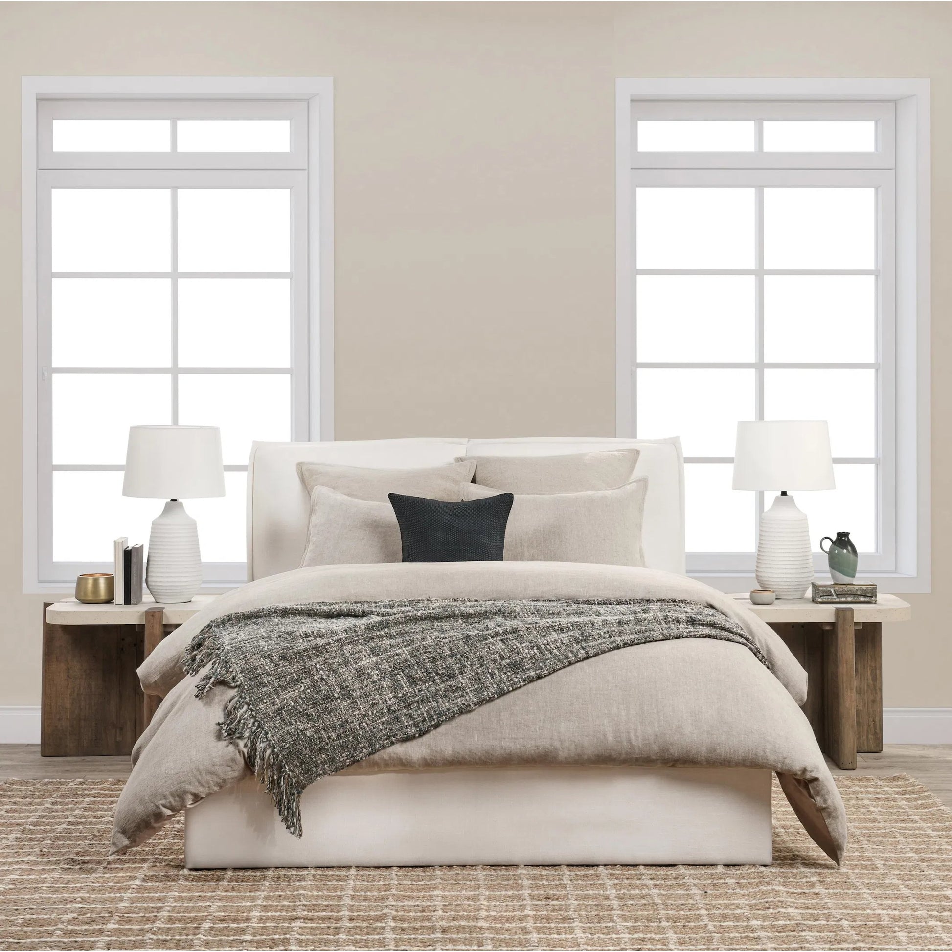 Talia 3-Piece Linen Blend Fabric Duvet Set by Villa by Classic Home. Made from unique in a unique style.