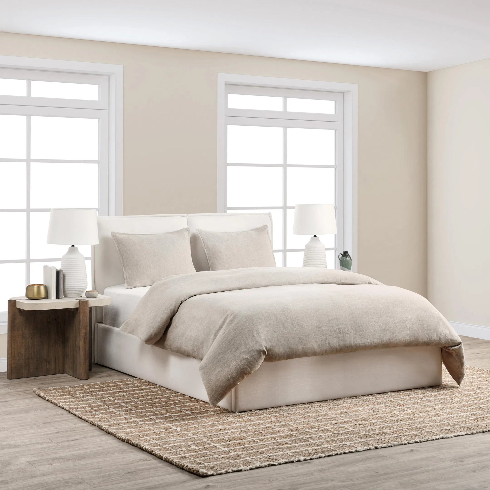 Talia 3-Piece Linen Blend Fabric Duvet Set by Villa by Classic Home. Made from unique in a unique style.