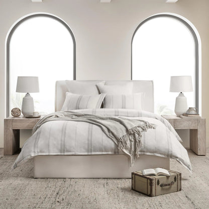 Jayson 3-Piece Linen Blend Fabric Duvet by Villa by Classic Home. Made from 70% linen, 25% cotton, 5% cashmere in a unique style.