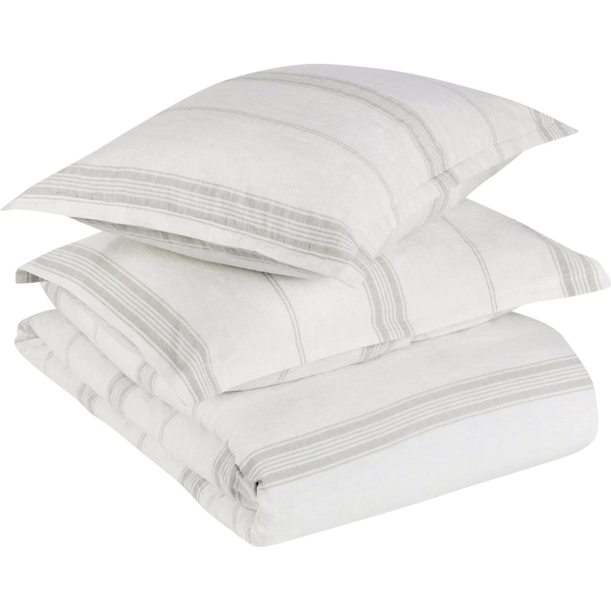 Jayson 3-Piece Linen Blend Fabric Duvet by Villa by Classic Home. Made from 70% linen, 25% cotton, 5% cashmere in a unique style.