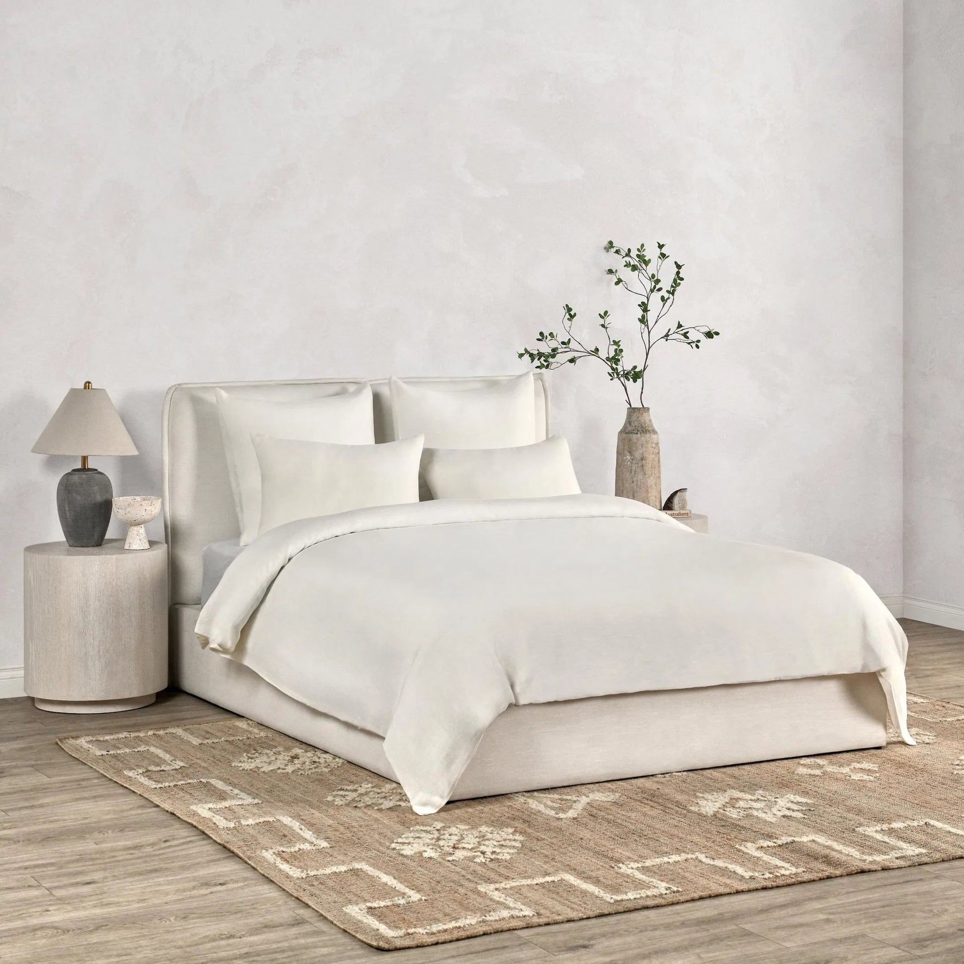 Paloma Hemp Ochre 3pc Duvet Set by Villa by Classic Home. Made from 100% hemp in a transitional style.