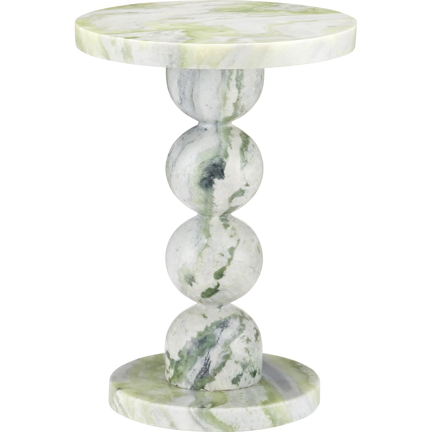 001 SI-2387172 | Primary Silo | Turner Green Onyx Accent Table by Currey and Company in natural. Made from green onyx marble in a modern style.