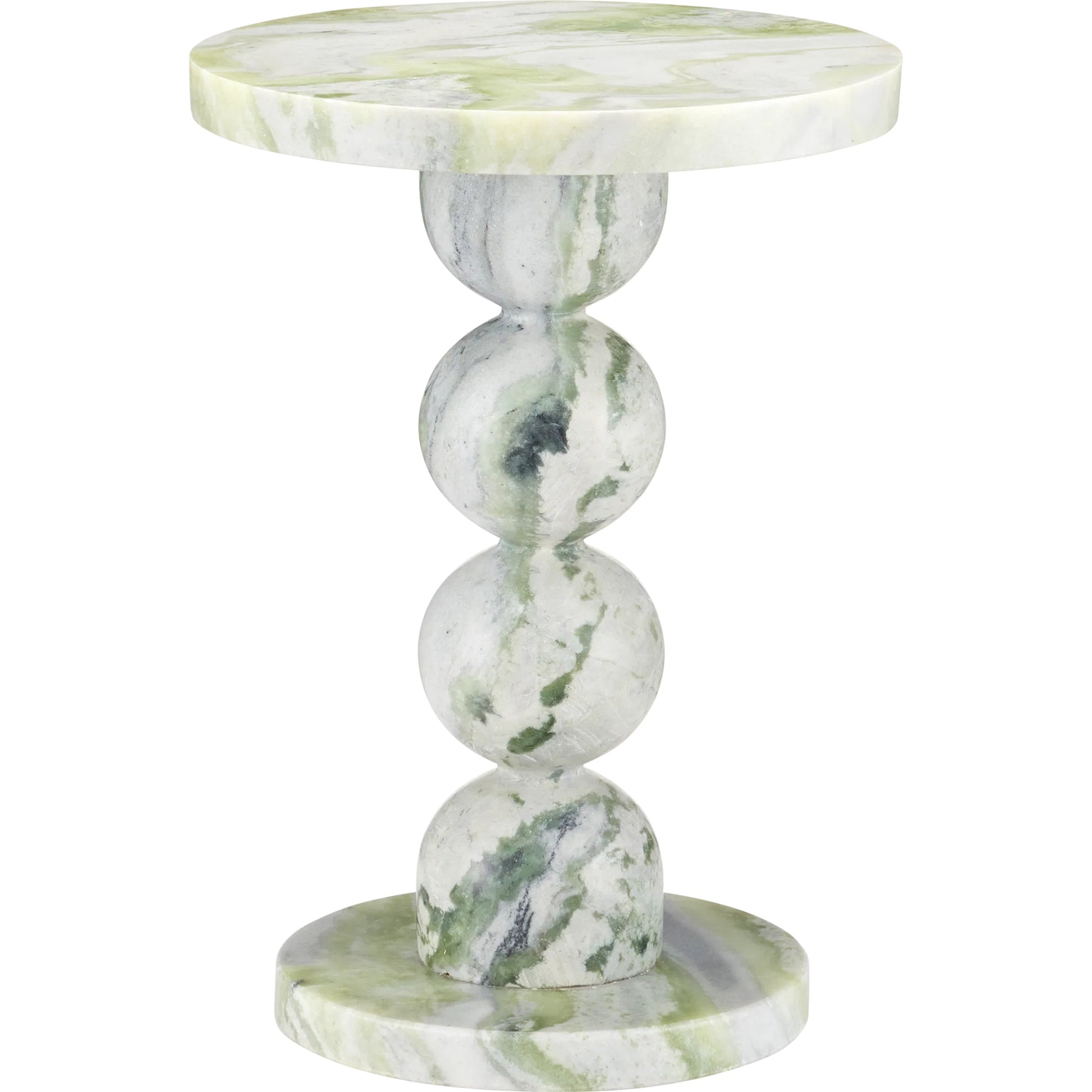 Turner Green Onyx Accent Table by Currey and Company in natural. Made from green onyx marble in a modern style.