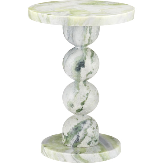 Turner Green Onyx Accent Table by Currey and Company in natural. Made from green onyx marble in a unique style.