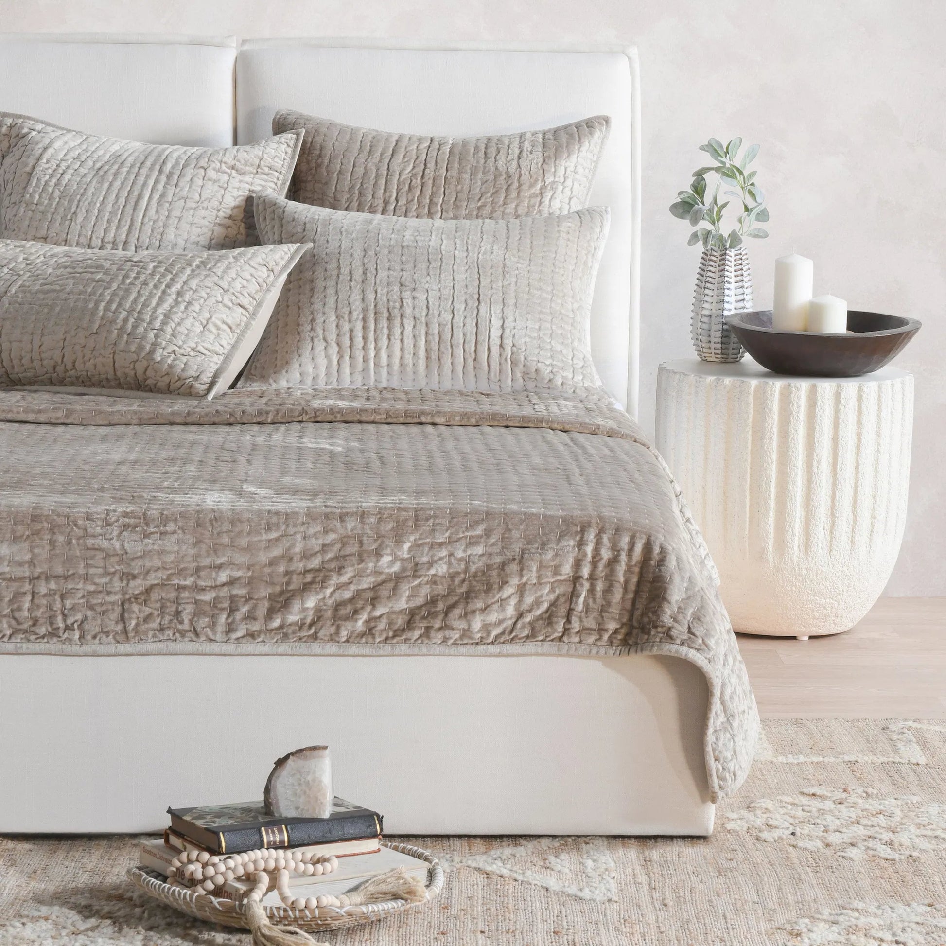 Bari 3-Piece Velvet Rayon Quilt Set by Villa by Classic Home. Made from unique in a unique style.