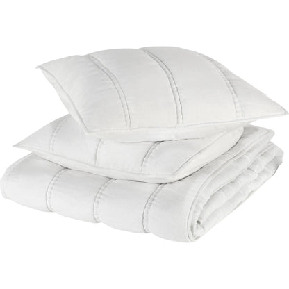 Rowen 3-Piece Sustainable Fabric Quilt Set by Villa by Classic Home. Made from 100% ramie in a unique style.