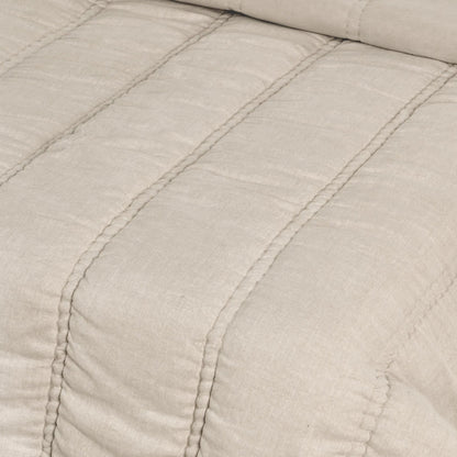 Rowen 3-Piece Sustainable Fabric Quilt Set by Villa by Classic Home. Made from 100% ramie in a unique style.