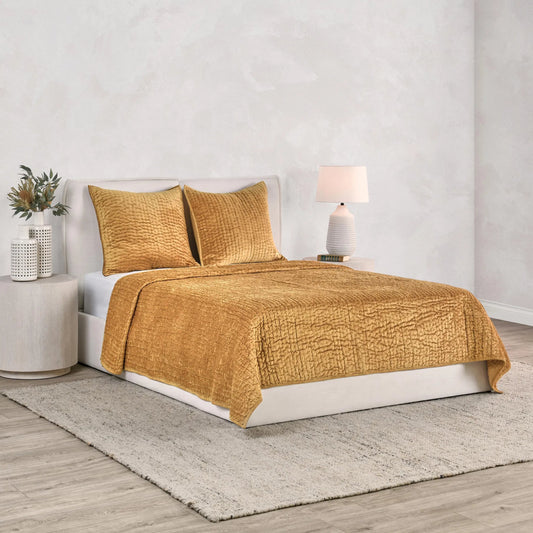 Bari 3-Piece Velvet Rayon Quilt Set by Villa by Classic Home. Made from unique in a unique style.
