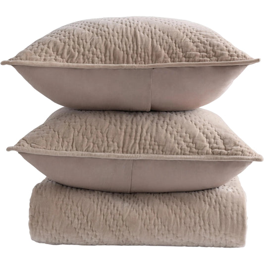 Elms 3-Piece Velvet Cotton Blend Quilt Set (Set of 3) by Villa by Classic Home. Made from 80% cotton, 20% polyester in a unique style.