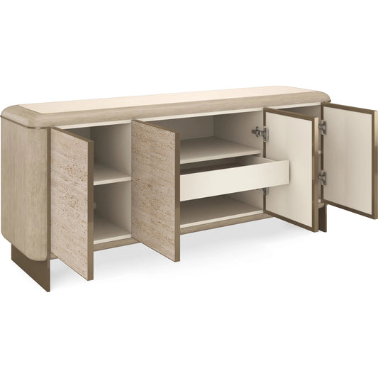 Mojave Sideboard by Caracole in sun drenched oak, whisper of gold. Made from unique in a unique style.
